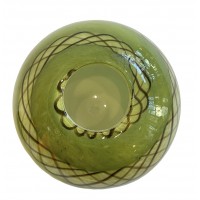 Zielony wazon kula, szkło artystyczne